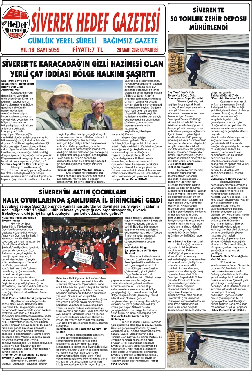 28.03.2026 Tarihli Gazetemiz