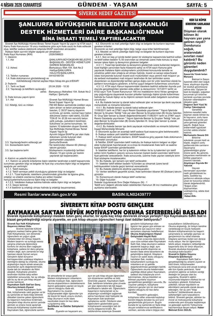 04.04.2026 Tarihli Gazetemiz