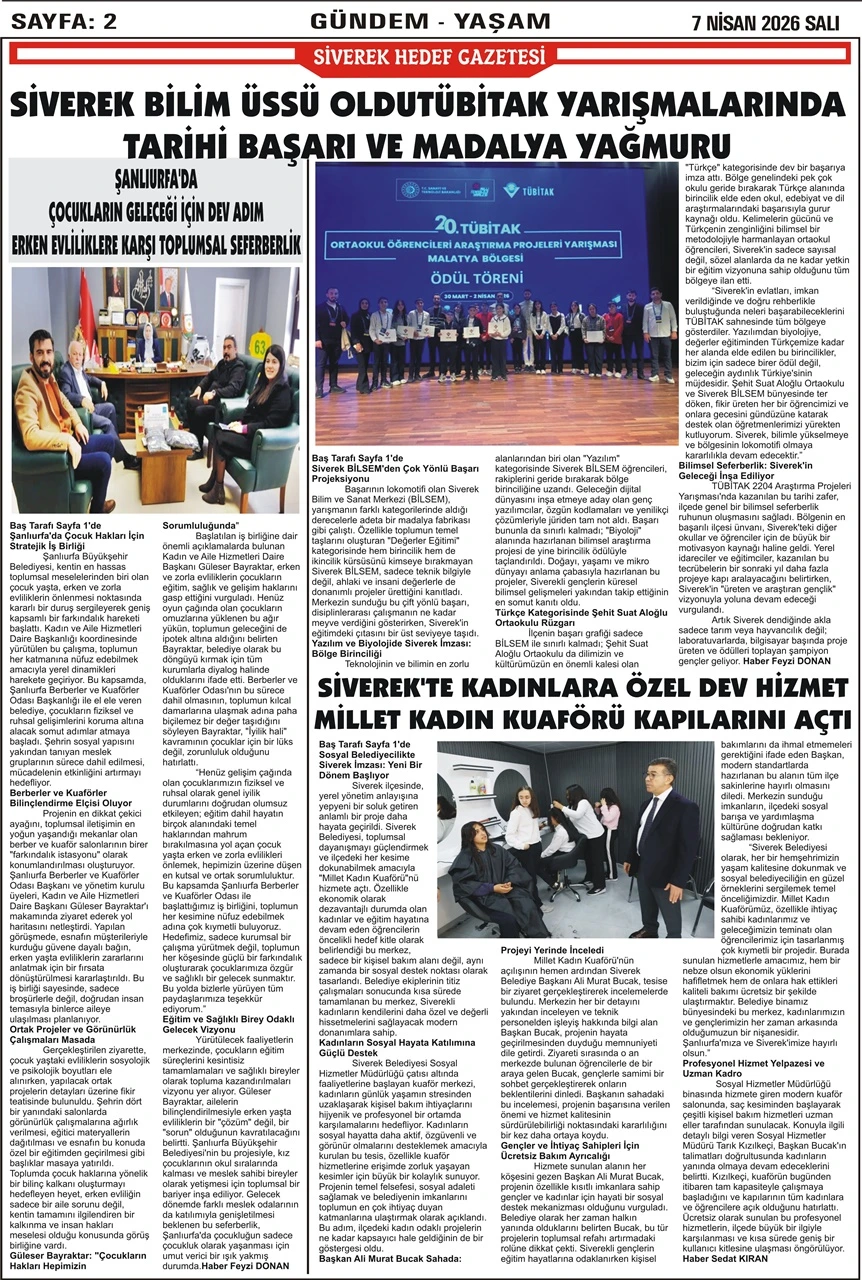 07.04.2026 Tarihli Gazetemiz