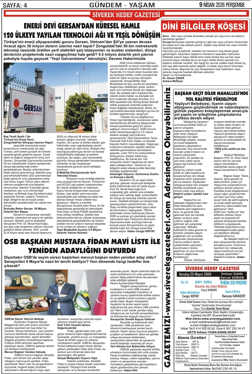 09.04.2026 tarihli Gazetemiz