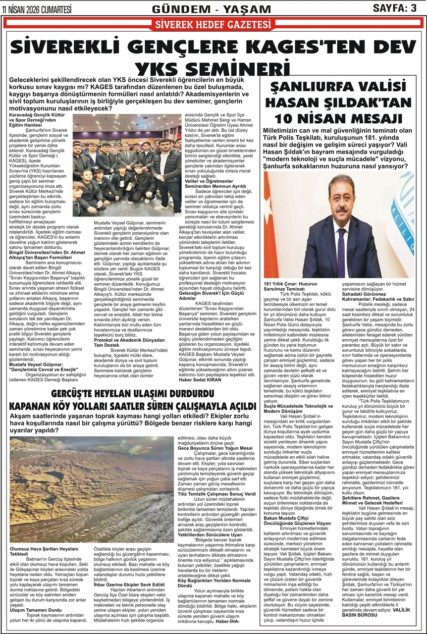 11.04.2026 Tarihli Gazetemiz