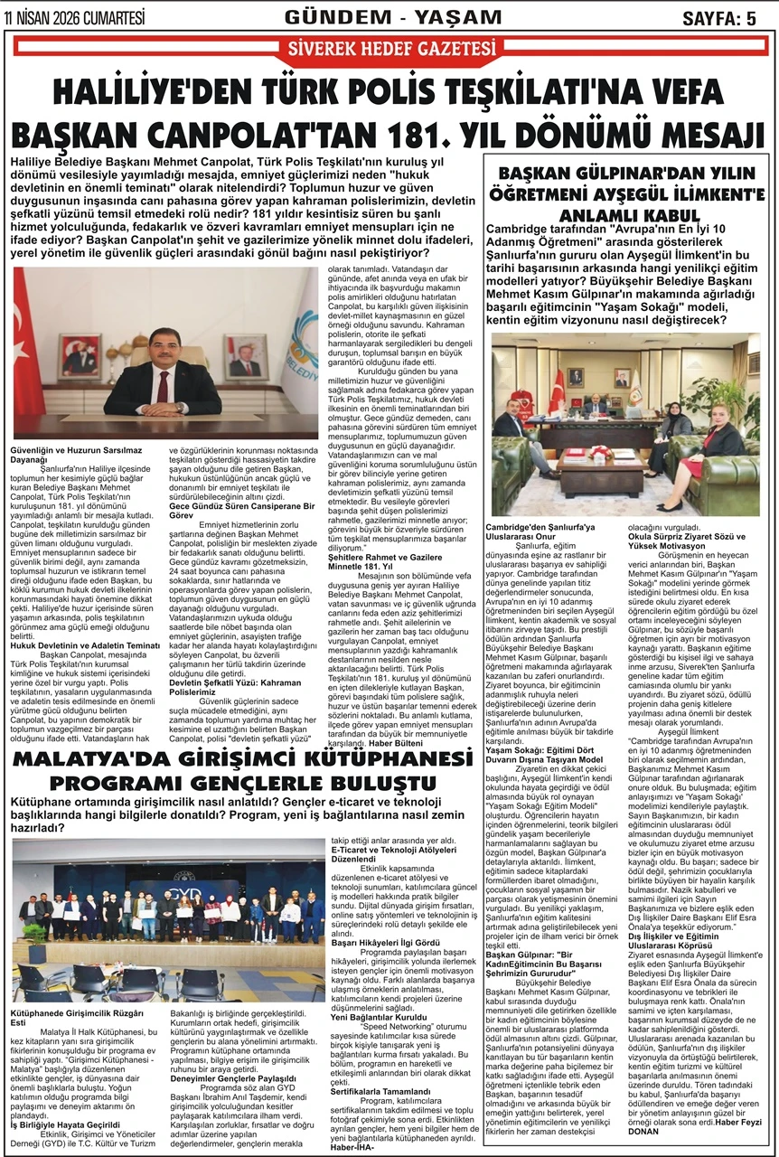 11.04.2026 Tarihli Gazetemiz
