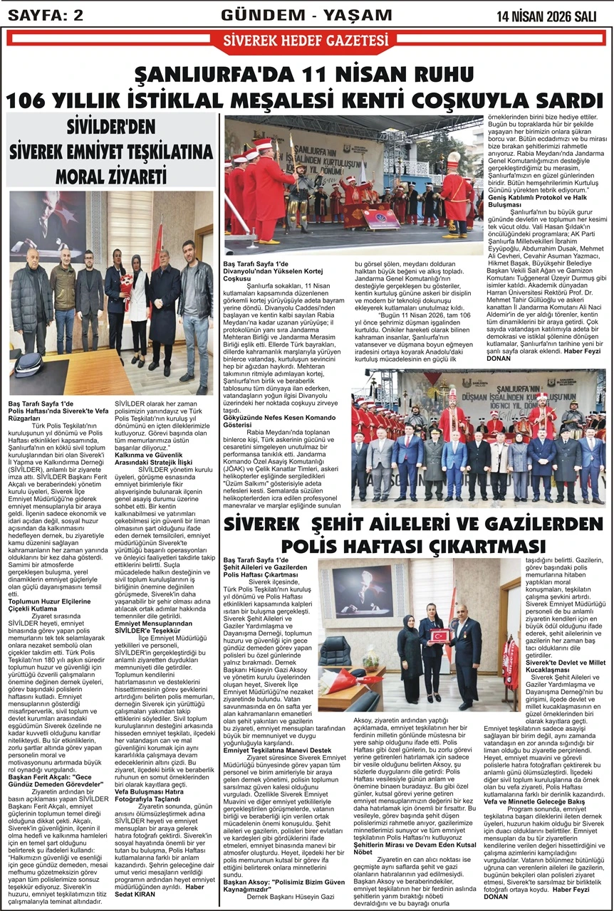 14.04.2026 Tarihli Gazetemiz