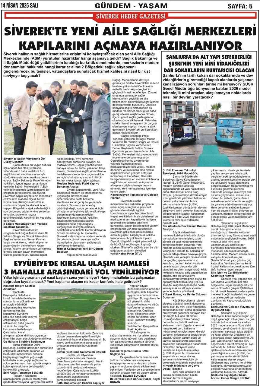 14.04.2026 Tarihli Gazetemiz