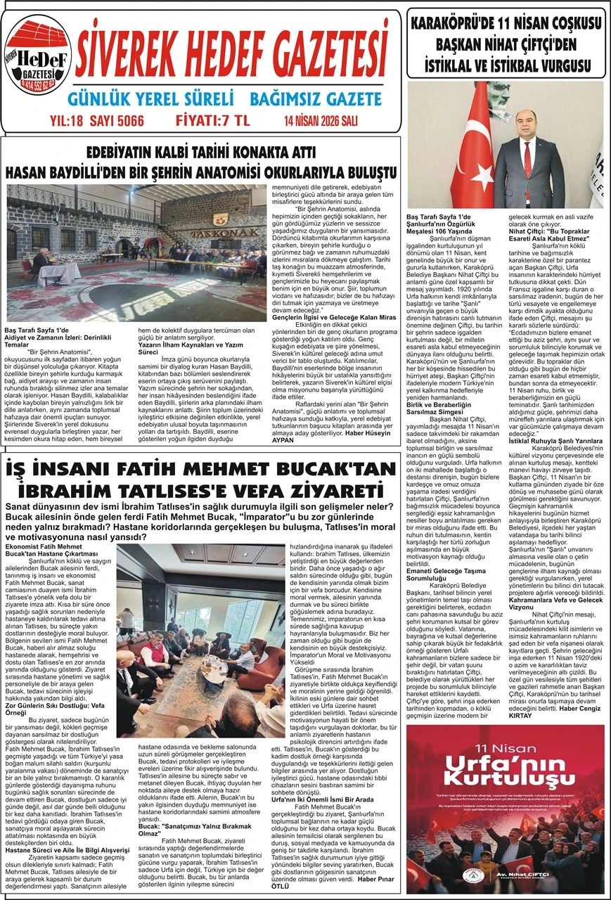 14.04.2026 Tarihli Gazetemiz