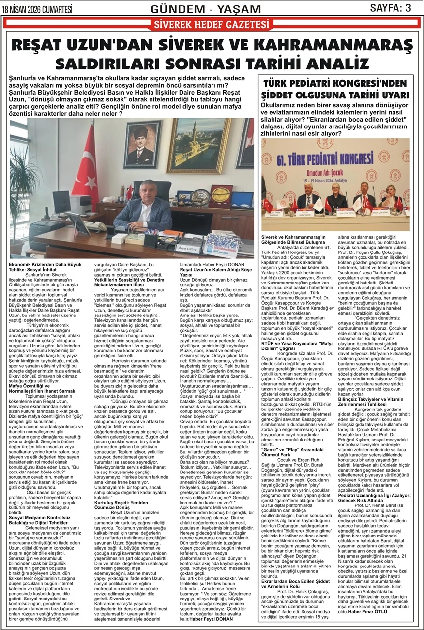18.04.2026 Tarihli Gazetemiz
