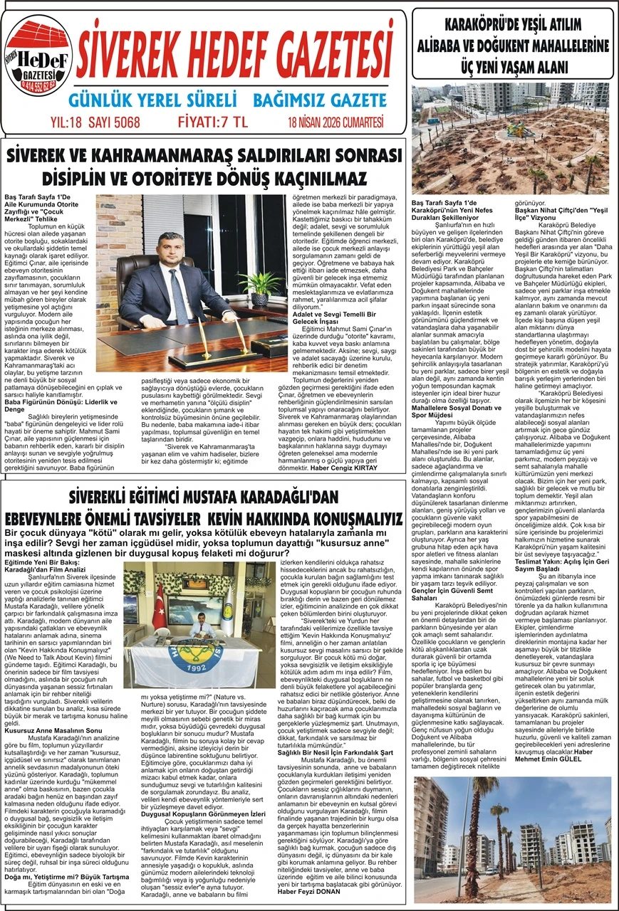 18.04.2026 Tarihli Gazetemiz