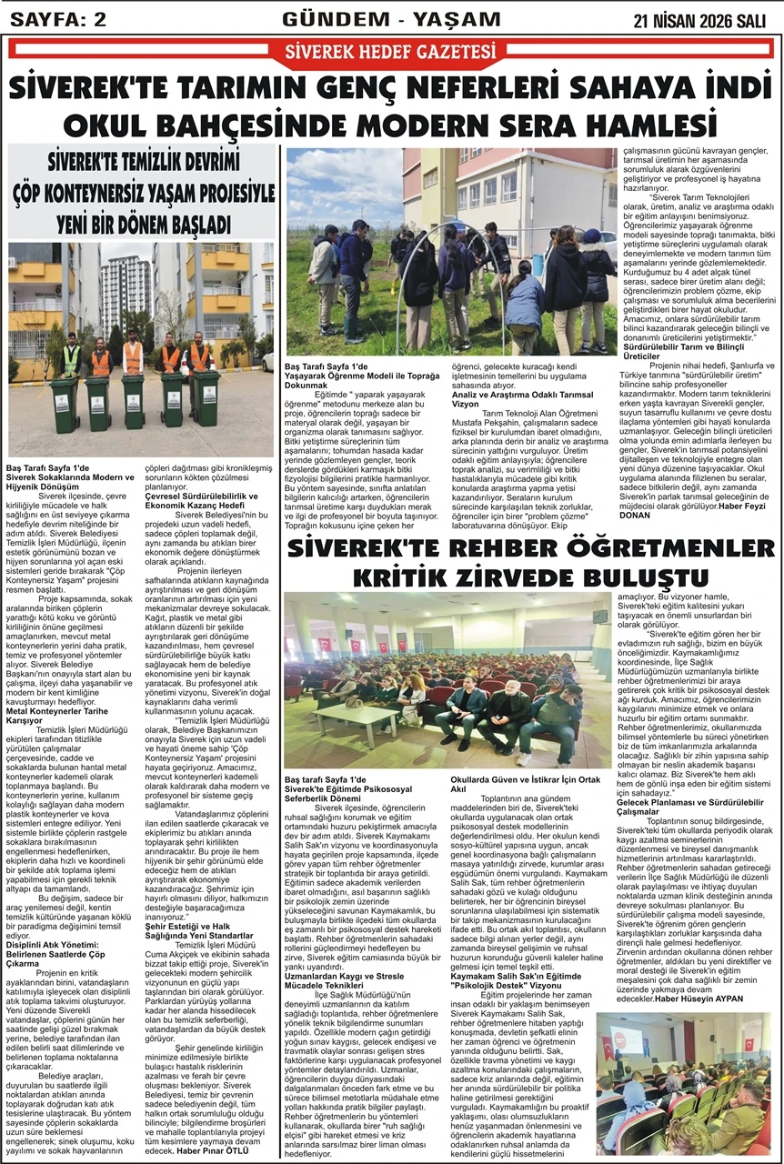 21.04.2026 Tarihli Gazetemiz