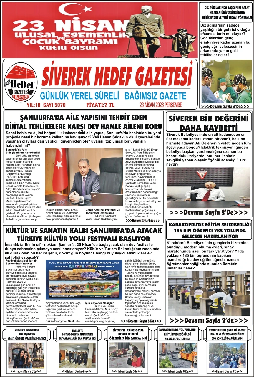 23.04.2026 Tarihli Gazetemiz