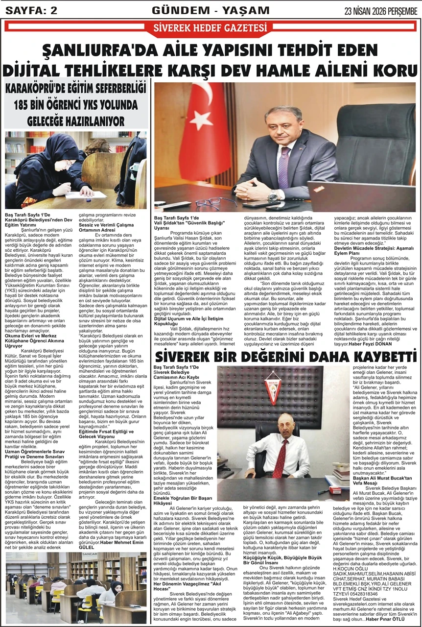 23.04.2026 Tarihli Gazetemiz