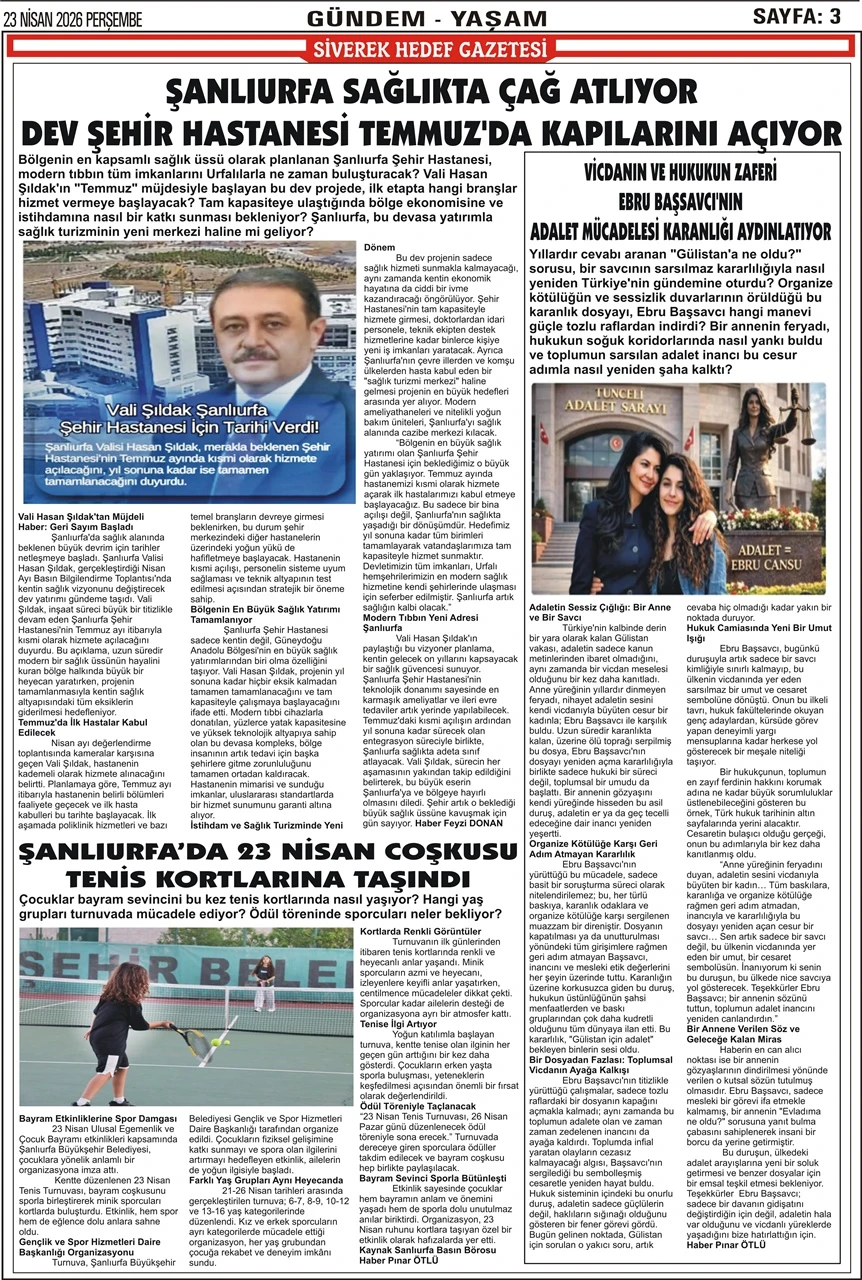 23.04.2026 Tarihli Gazetemiz