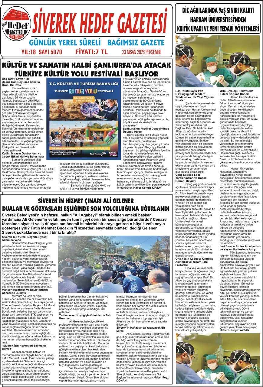 23.04.2026 Tarihli Gazetemiz