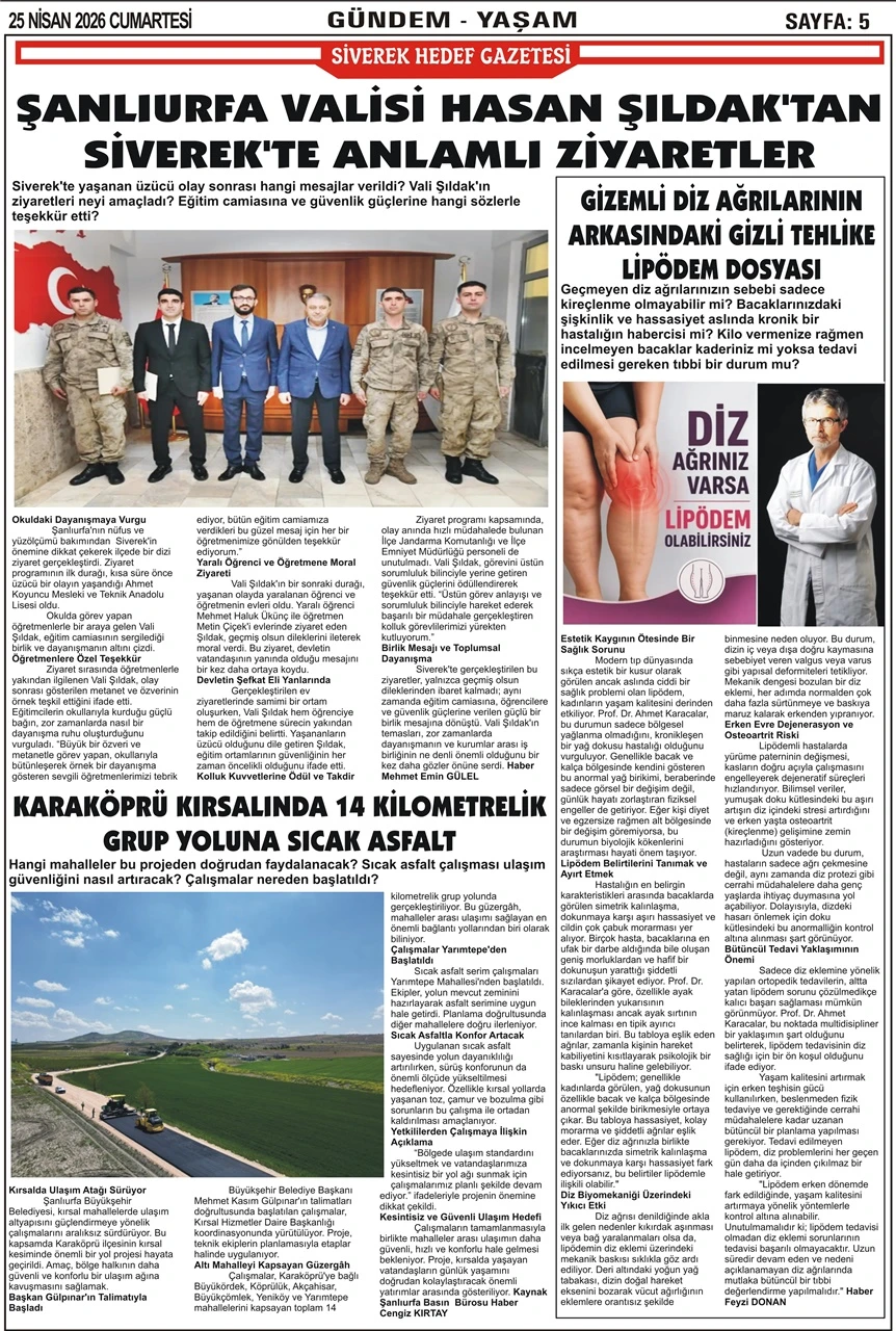 25.04.2026 Tarihli Gazetemiz