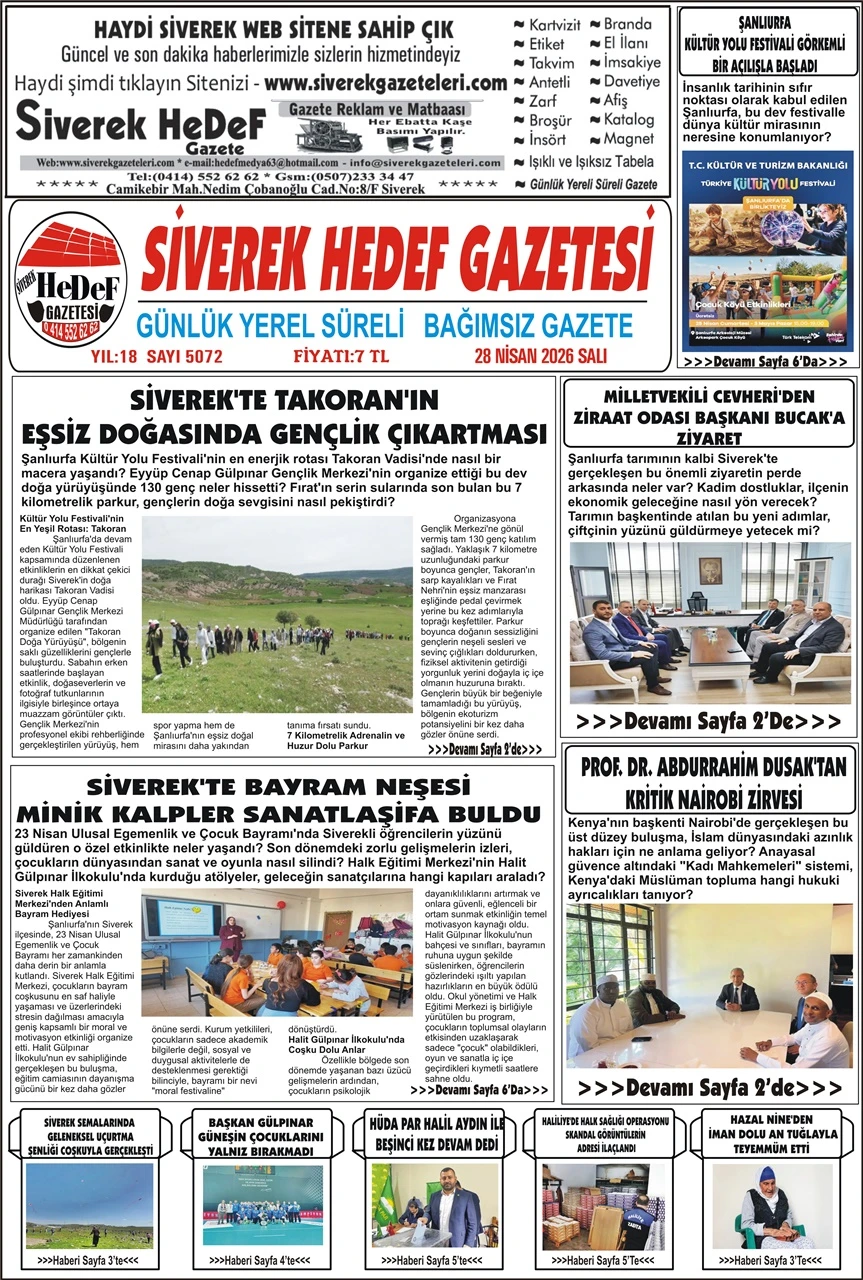 28.04.2026 Tarihli Gazetemiz