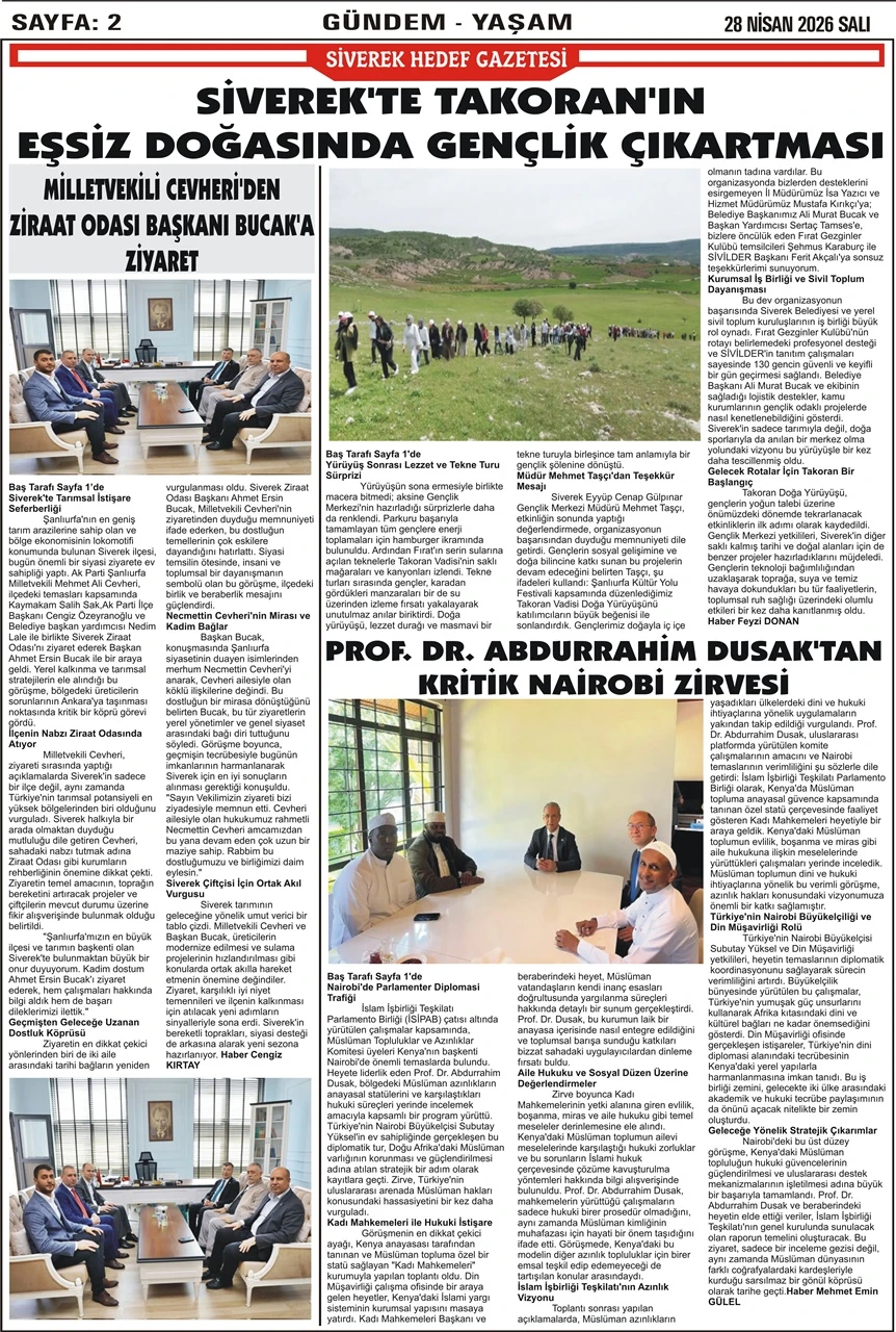 28.04.2026 Tarihli Gazetemiz