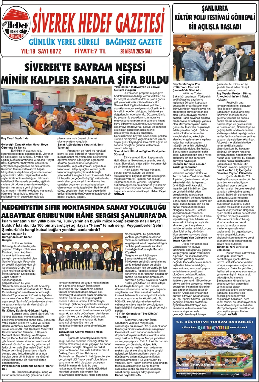 28.04.2026 Tarihli Gazetemiz