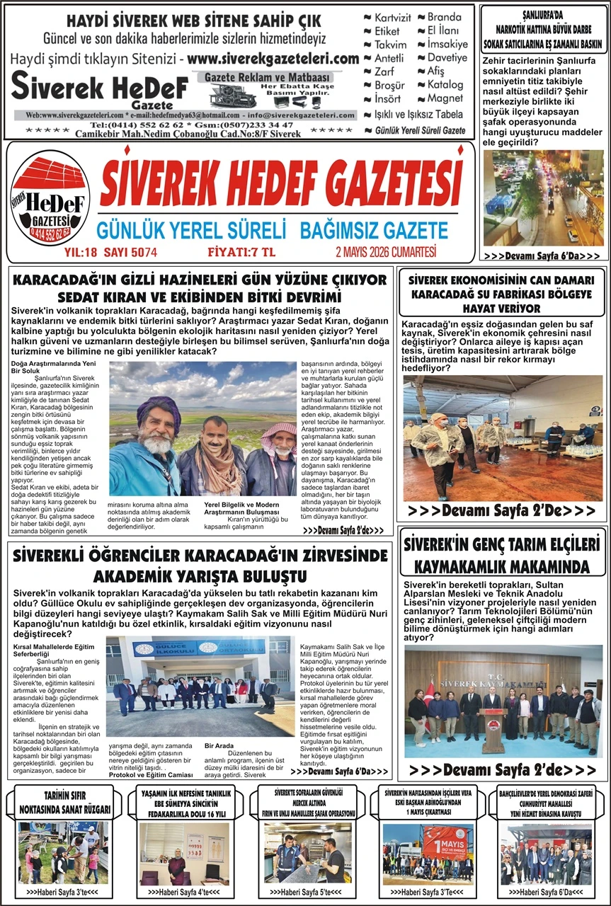 02.05.2026 Tarihli Gazetemiz 