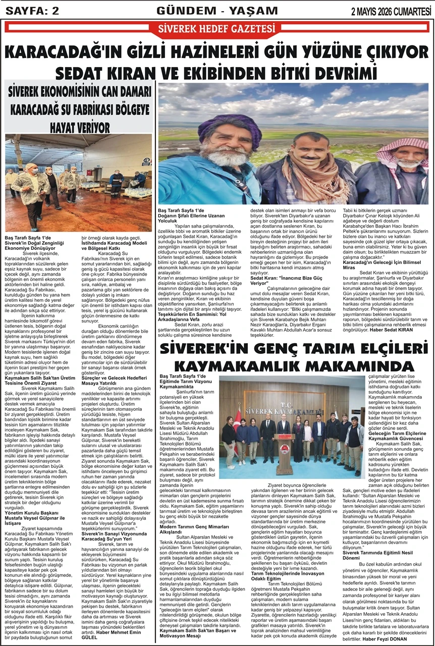 02.05.2026 Tarihli Gazetemiz 