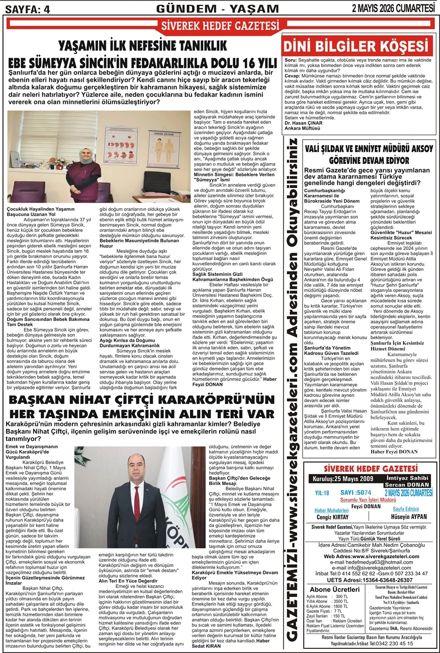 02.05.2026 Tarihli Gazetemiz 