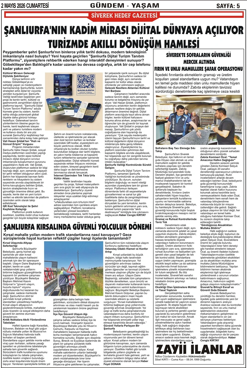 02.05.2026 Tarihli Gazetemiz 