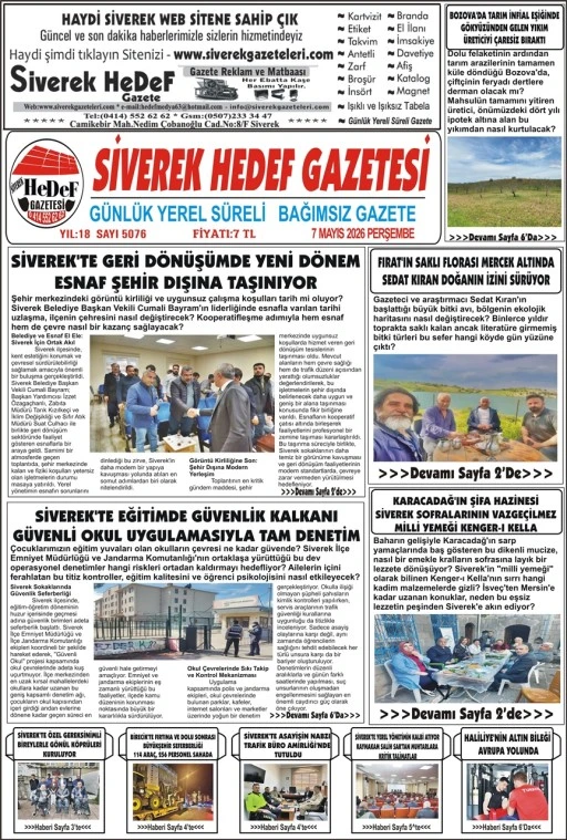 07.05.2026 Tarihli Gazetemiz