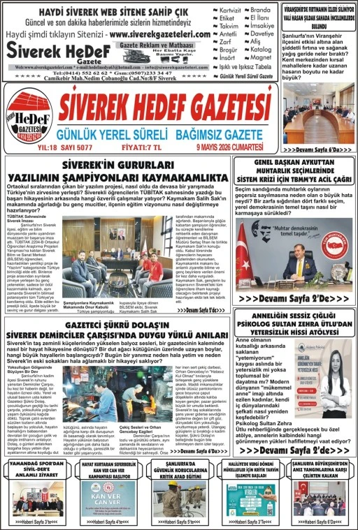 09.05.2026 Tarihli Gazetemiz