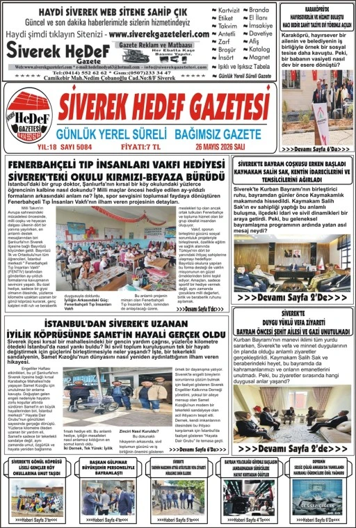 26.05.2026 Tarihli Gazetemiz