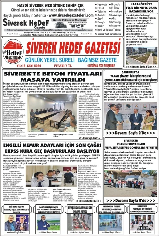 04.06.2026 Tarihli Gazetemiz