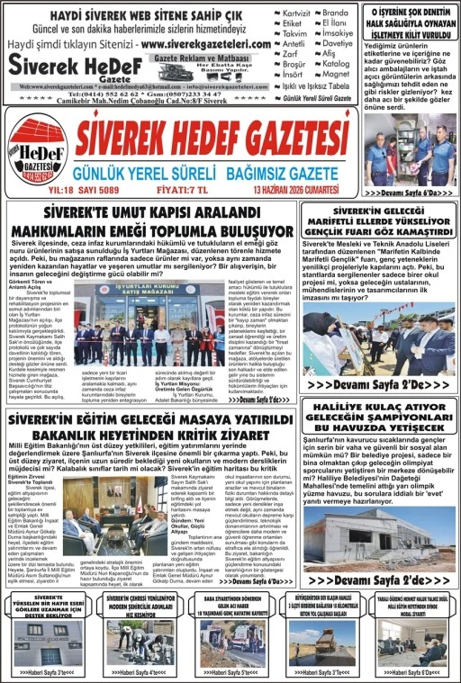 13.06.2026 Tarihli Gazetemiz