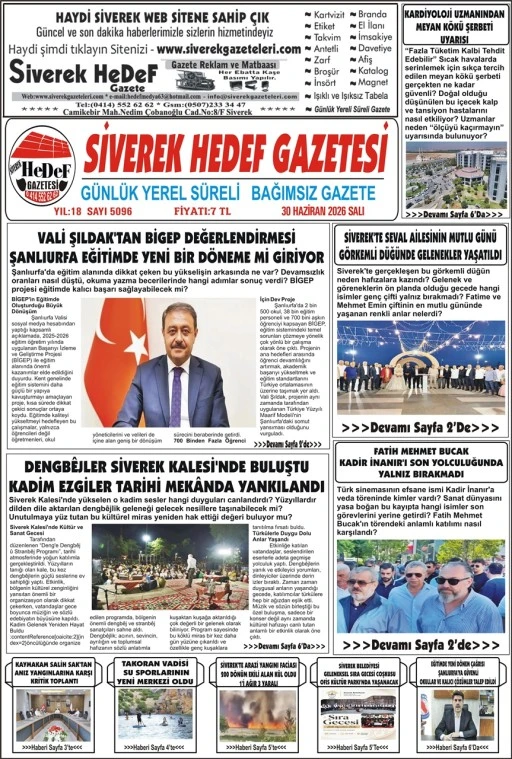 30.06.2026 Tarihli Gazetemiz