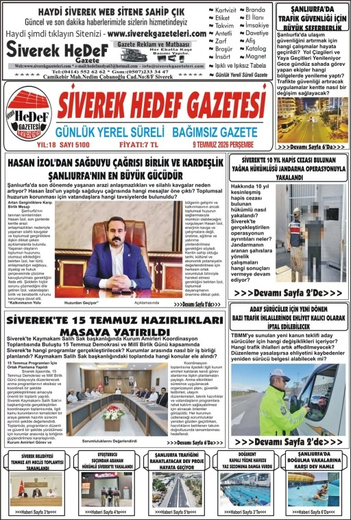 09.07.2026 Tarihli Gazetemiz