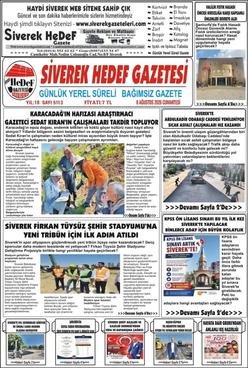 08.08.2026 Tarihli Gazetemiz
