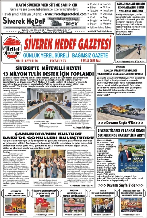 08.09.2026 Tarihli Gazetemiz