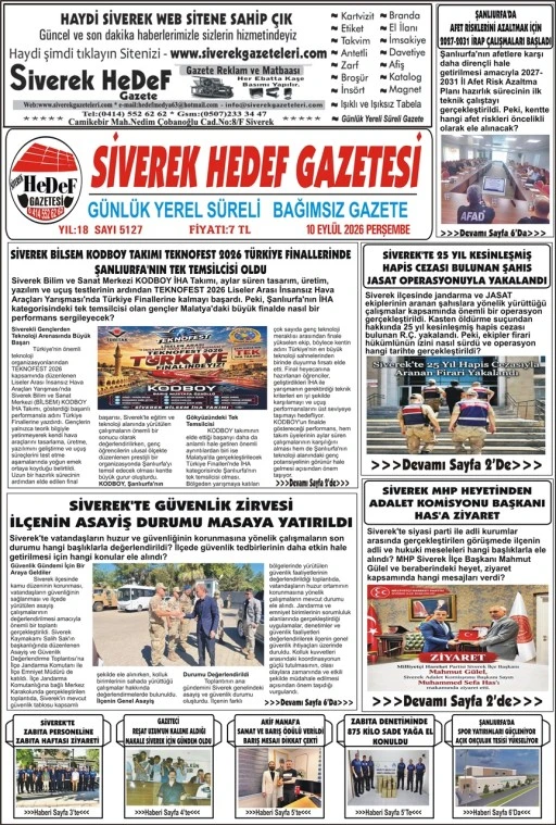 10.09.2026 Tarihli Gazetemiz