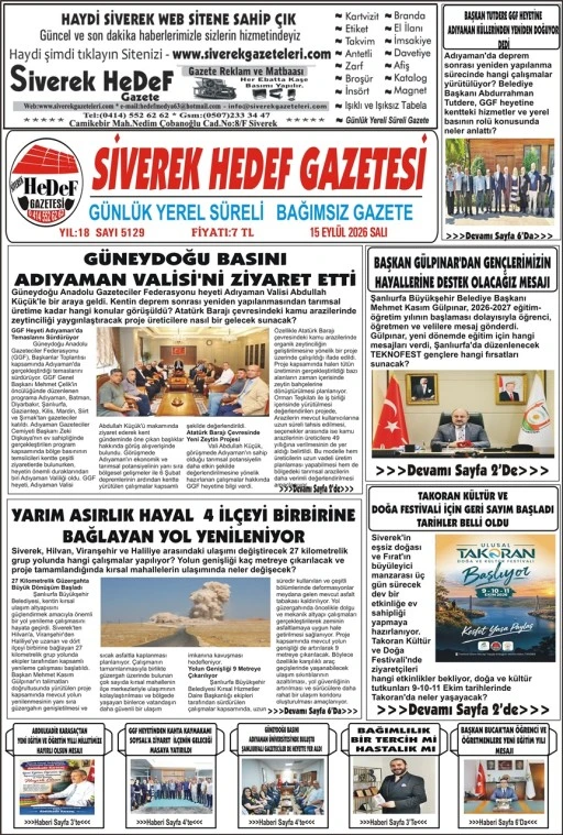 15.09.2026 Tarihli Gazetemiz