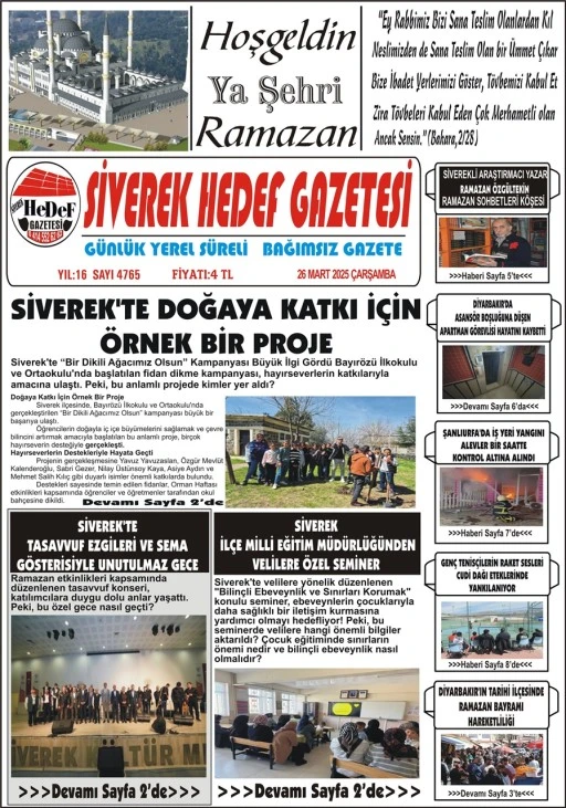 26.03.2025 Tarihli Gazetemiz