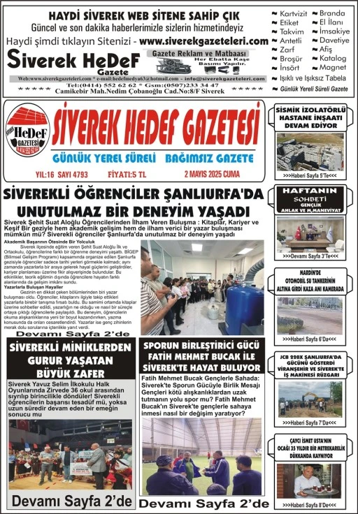 2.05.2025 Tarihli Gazetemiz