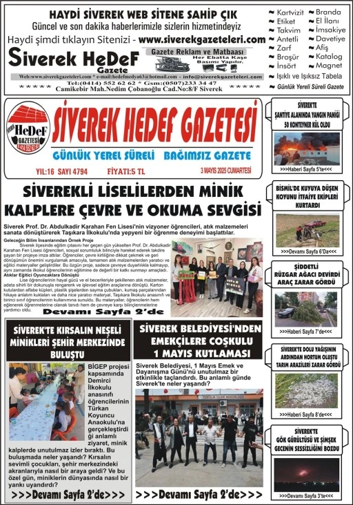 3.05.2025  Tarihli Gazetemiz