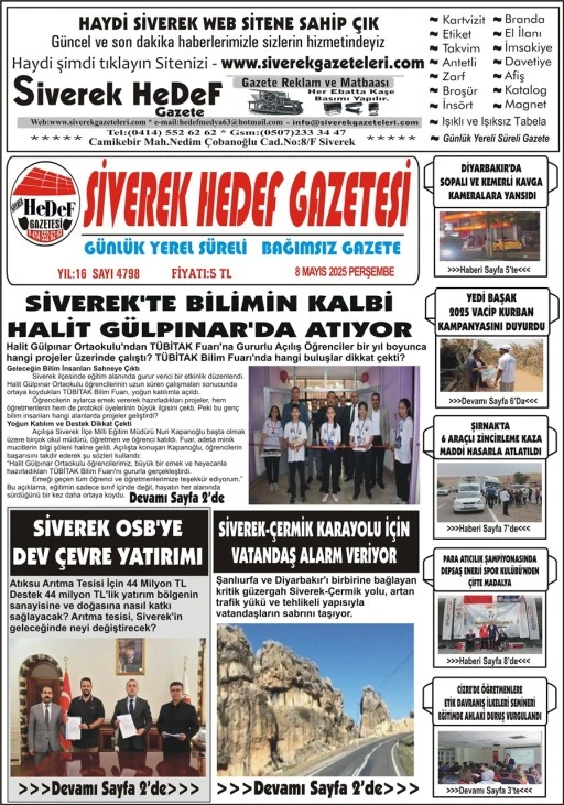 8.05.2025 Tarihli Gazetemiz