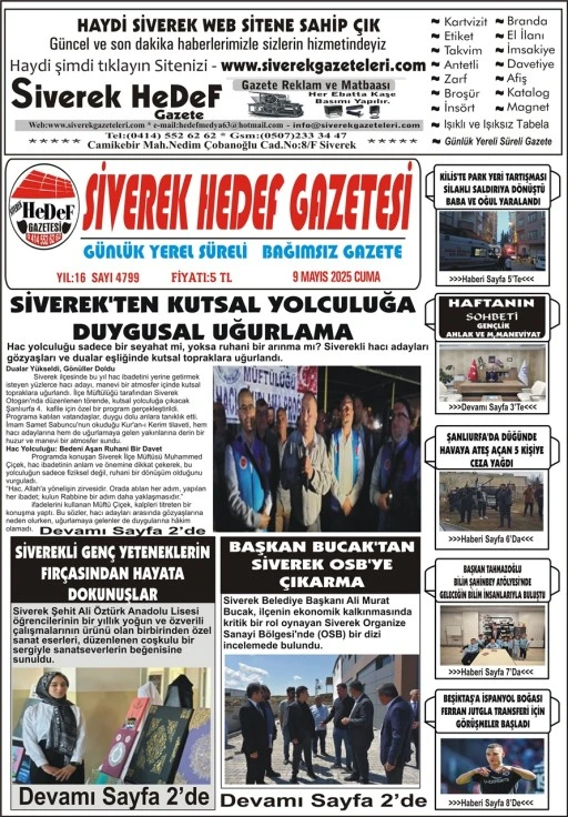 09.05.2025 Tarihli Gazetemiz