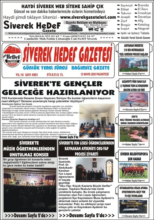 12.05.2025 Tarihli Gazetemiz