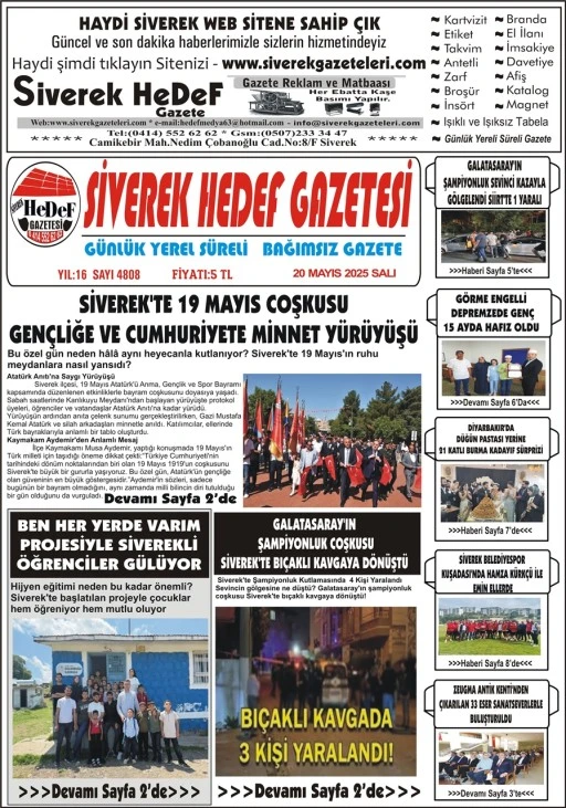 20.05.2025 Tarihli Gazetemiz