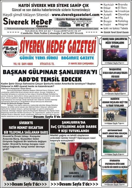 21.05.2025 Tarihli Gazetemiz