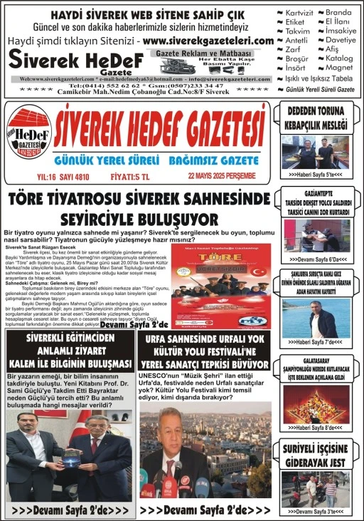 22.05.2025 Tarihli Gazetemiz