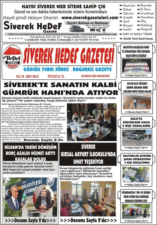 26.05.2025 Tarihli Gazetemiz