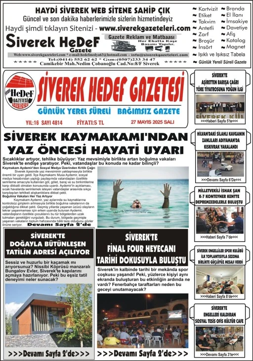 27.05.2025 Tarihli Gazetemiz