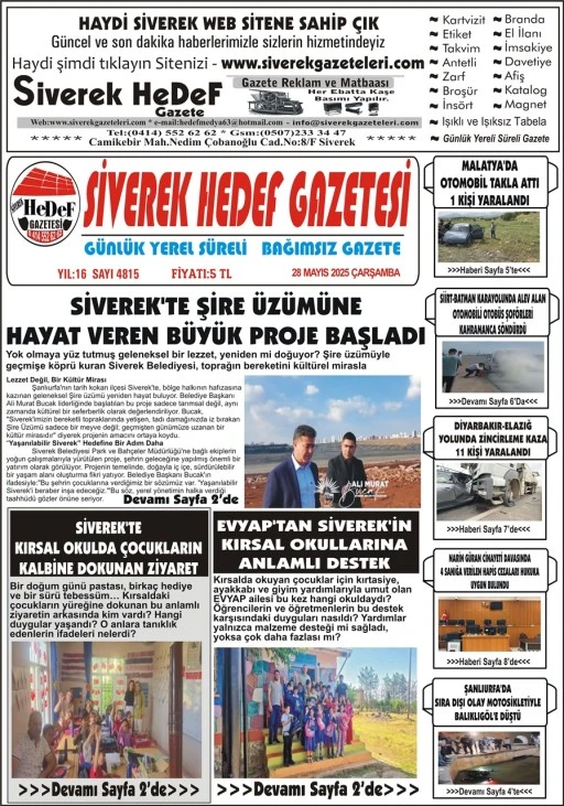 28.05.2025 Tarihli Gazetemiz 