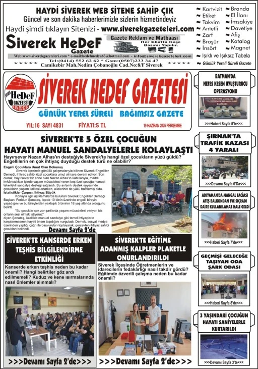 19.06.2025 Tarihli Gazetemiz