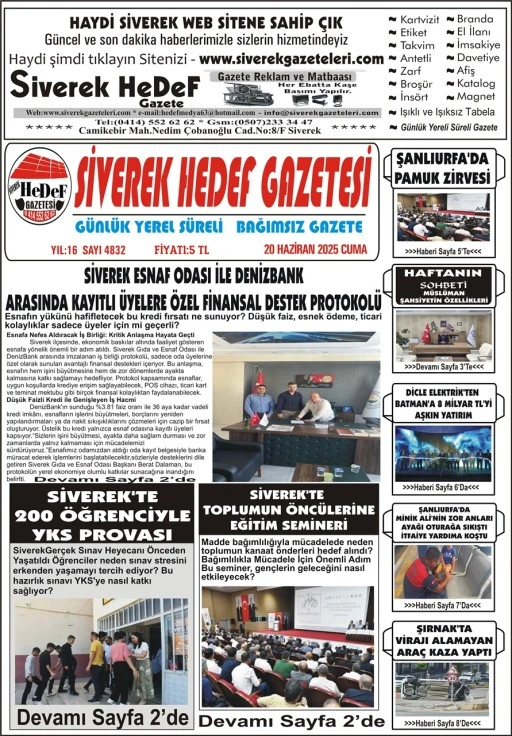 20.06.2025 Tarihli Gazetemiz