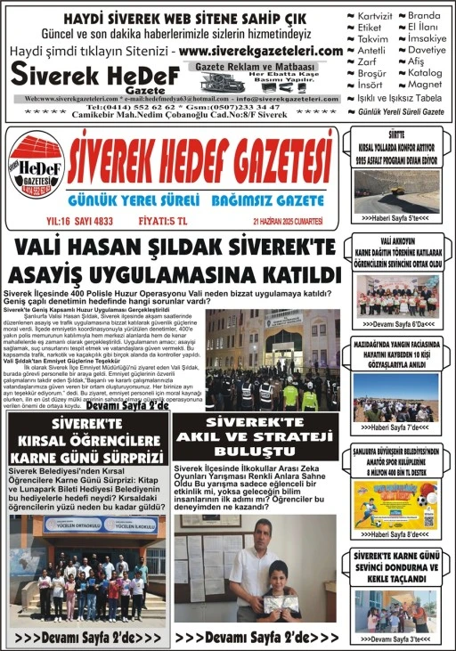 21.06.2025 Tarihli Gazetemiz